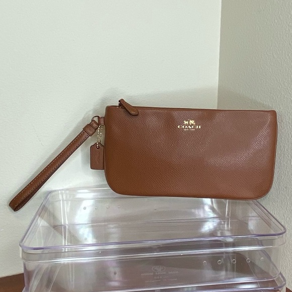 Coach Handbags - NWOT Coach Wristlet, Brown and Gold